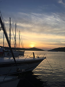 Sunset, Yacht, ion øer, sejlads, bedste ferie nogensinde, nautiske fartøj, transport