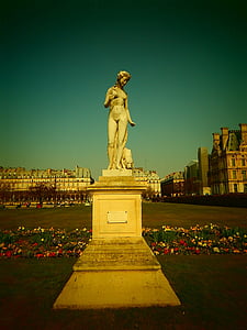 Paris, statue, Frankrig, Park