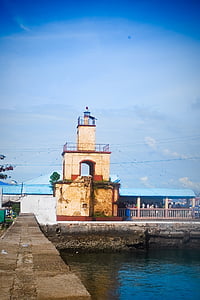 Lighthouse, Pier, loodus, Merendus, Port, Landmark, Sea