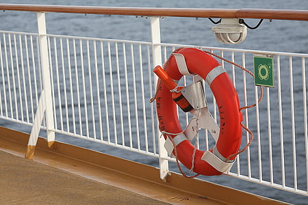 Sicherheit erste, an bord, Seefahrt, Sicherheit, Rettungsring, Orange, Rettung