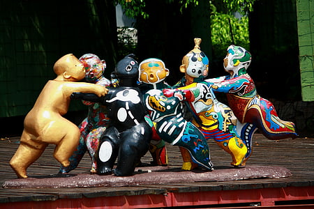 barn, skulptur, farge, Park, spillet, Asia, Kina