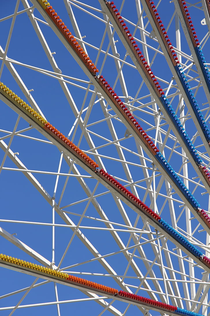 Ferris wheel, grūstīšanās un burzma, gada tirgus, braukt, Folk festivāls, godīgu, gadatirgus
