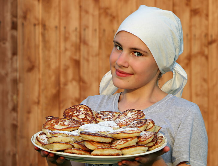 pancakes, cook, cakes, hash browns, shawl, bakery, shop