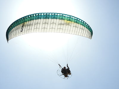 solen, Paraglider, skärmflygning, äventyr, dom, glidförmåga, adrenalin
