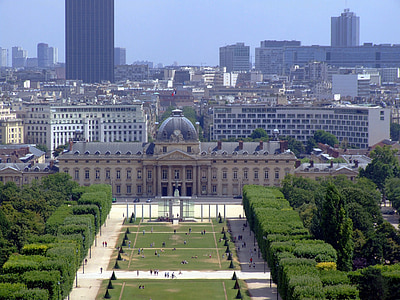 Paris, Frankreich, Gebäude, Plaza, Bäume, Skyline, Stadtbild