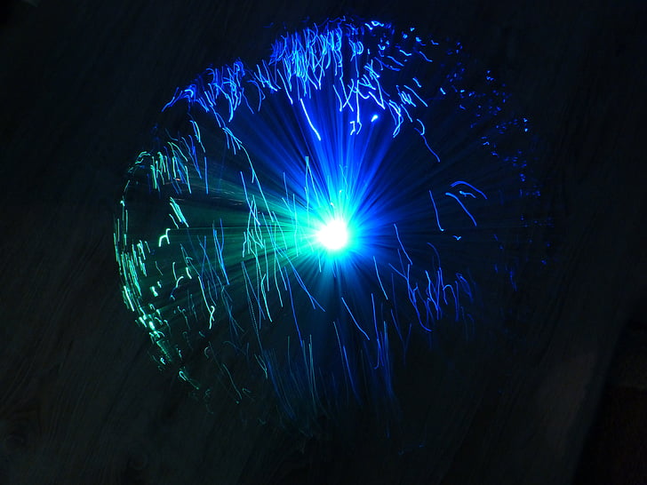 Làmpada, ufolampe, exposició prolongada, moviment, il·luminació, color verd, blau