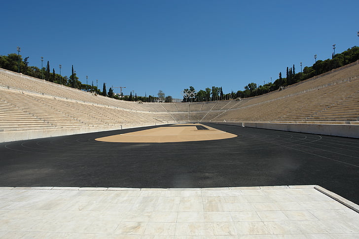 Grekland, Olympic, gamla, fältet, design, fackla, Grekiska
