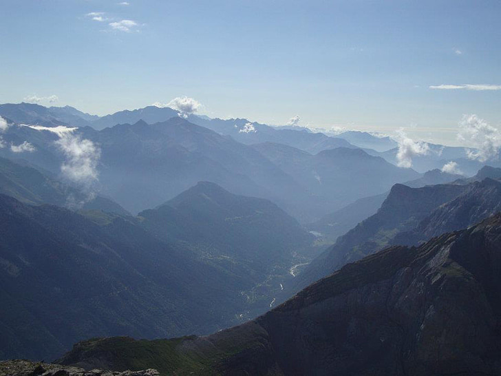 природата, планината, мъгла, сивото небе, Испания, планински път