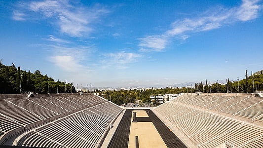 Görögország, Athén, vonalak, Olimpiai Stadion, szakasz, olimpia, árnyékok