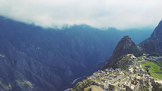マチュ ・ ピチュ, インカ トライアル, 航空写真ビュー, インカ, マチュピチュ, ペルー, マチュ