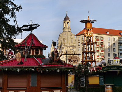 büyük Noel piramit, Dresdner striezelmarkt 2012, Dresden, tarihsel olarak, Saksonya, Şehir, Geçmiş