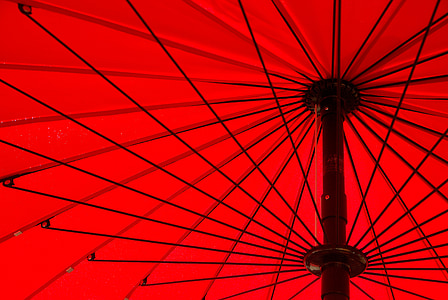 payung, matahari, liburan, payung, merah