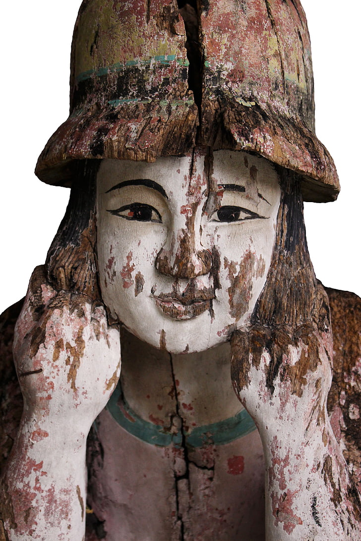 statua in legno, scultura, Statua, in legno, Thailandia, legno, antica
