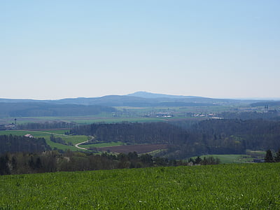 relatou, campos, Lauterach, Estado de Baden-württemberg, ponto de vista, Vale do Danúbio, autocarros