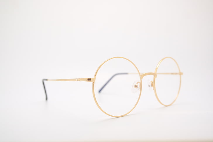 ulleres, teràpia xamba-Àngel, gots de vidre, d'or, trencat, ulleres, vista