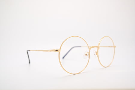 brýle, Fluke andělská terapie, sklenice sklo, zlatý, zlomený, Dioptrické brýle, zrak