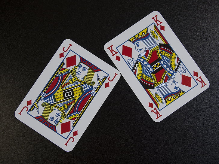 jugant a les cartes, diamants, sota, rei, Príncep, pare, fill