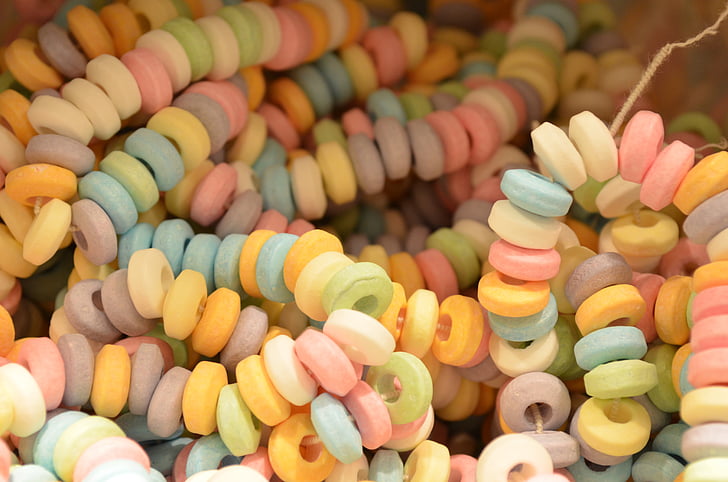 perles de sucre, dolç, colors, Cadena, mossegada, càries dental