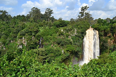 Kenya, vatten, Afrika, naturen, resor, vattenfall, grön