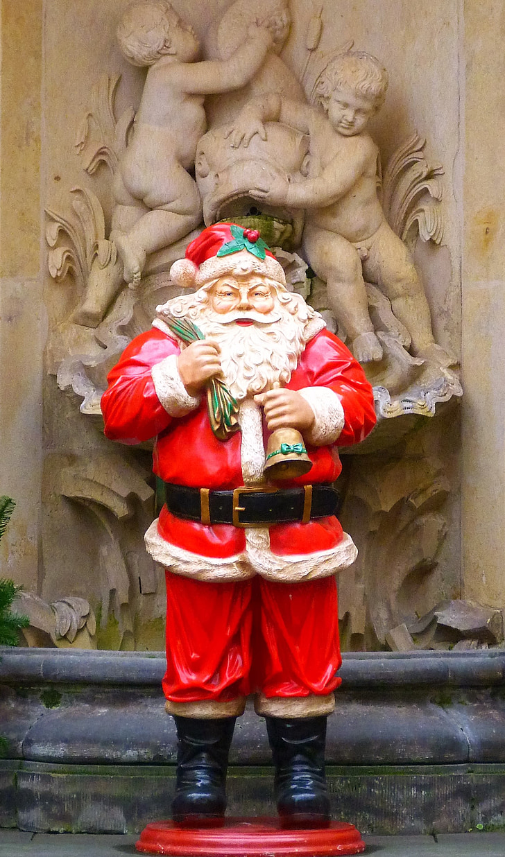 Santa claus, jul, figur, juledekoration, mand, rød, juletid