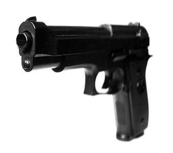 arma, pistol, jucărie, din material plastic, armă, negru, izolat