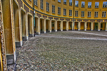 dvorišče, hiša, Stockholm, Švedska