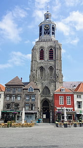 kostel, Nizozemsko, Bergen op zoom, náboženství, věž, budova, Architektura