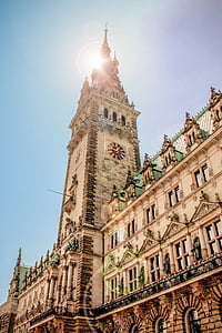 Rathaus, Hamburg, Elbe, Hafen, Hafenstadt, Schiff, Elbe-Philharmonie