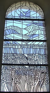 glasfönster, konstnären vinnare bete, ursprunget till bröd, kyrkan rosenberg, Ostalb