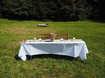 stół, Zarząd, Festiwal, celebracja, okładka, tabela gedeckter, ślub