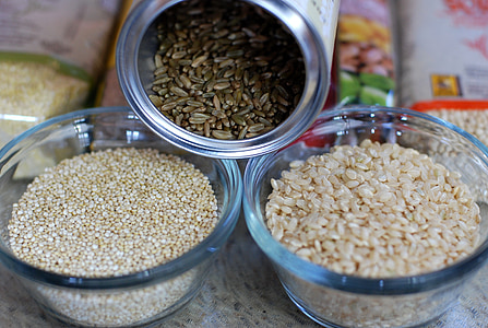 grãos, arroz integral, Quinoa, KEH, marrom, arroz, comida