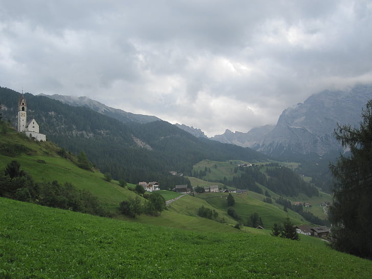 Dolomites, dağlar, manzara, doğa, Orman, İtalya