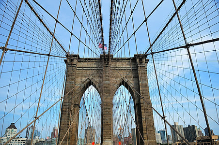 Jembatan Brooklyn, New york, Kota New york, Manhattan, arsitektur, Landmark, terkenal