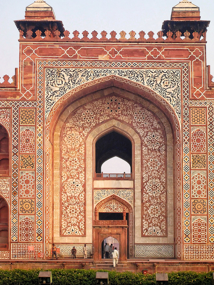 Inde, Delhi, tombe, Akbar, Khan, architecture, décoration