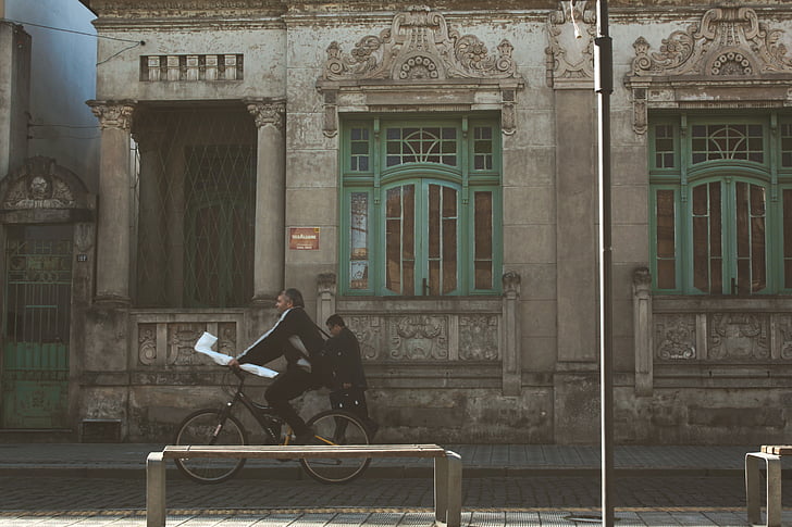 bicicleta, Grunge, bicicleta, urbana, antiguo, oscuro, fachada
