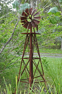 Veterný mlyn, Zelená, rotácia, rastlín, vietor, mlyn