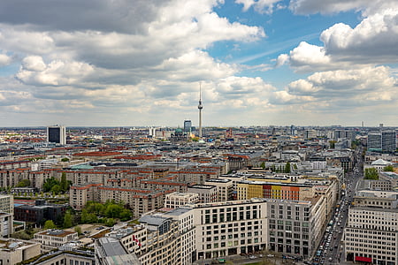 Berliin, Panorama, Potsdam koht, kapitali, pilvelõhkuja, kollhoff towers, seisukohast