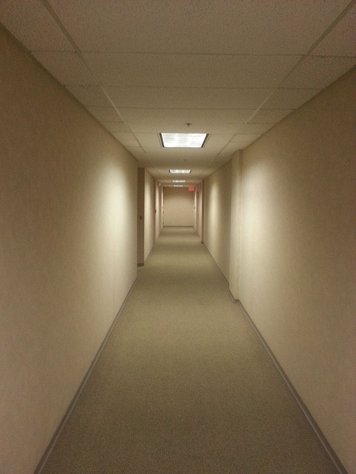 lorong, kosong, Kantor, tenang, bangunan, koridor, Bagian
