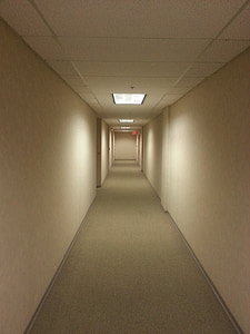 corredor, vazio, escritório, silêncio, edifício, corredor, passagem