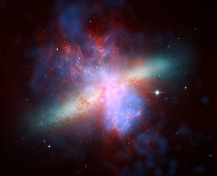 Galaxy, priestor, vesmír, Messier 82, M82, Kozmonautika, Cestovanie vo vesmíre
