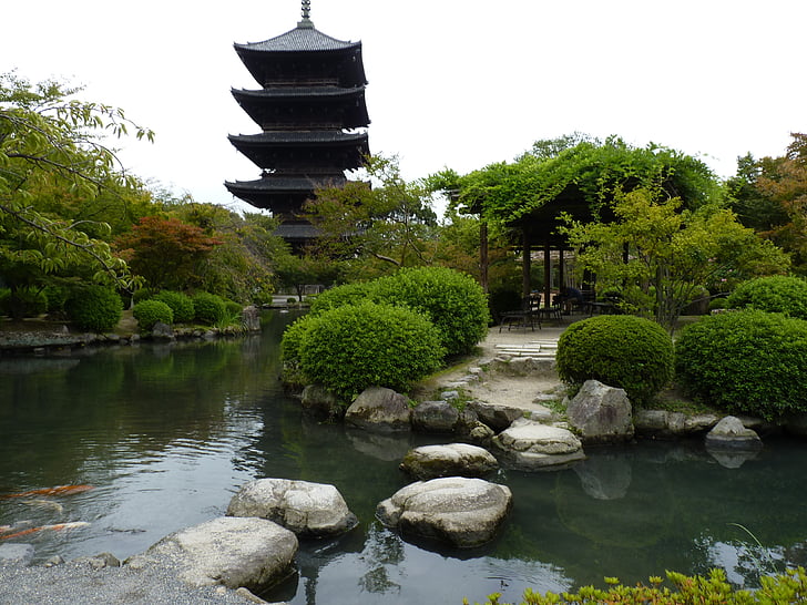 Zen, Japó, Temple, japonès, jardí públic, Llac, Estany