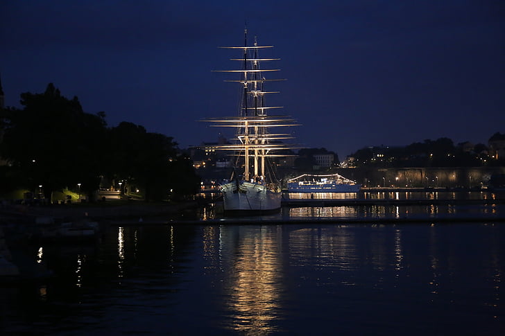 Full-fraudate navei, Stockholm, apa, Suedia, barca, oglindire, Pensiuni/hosteluri