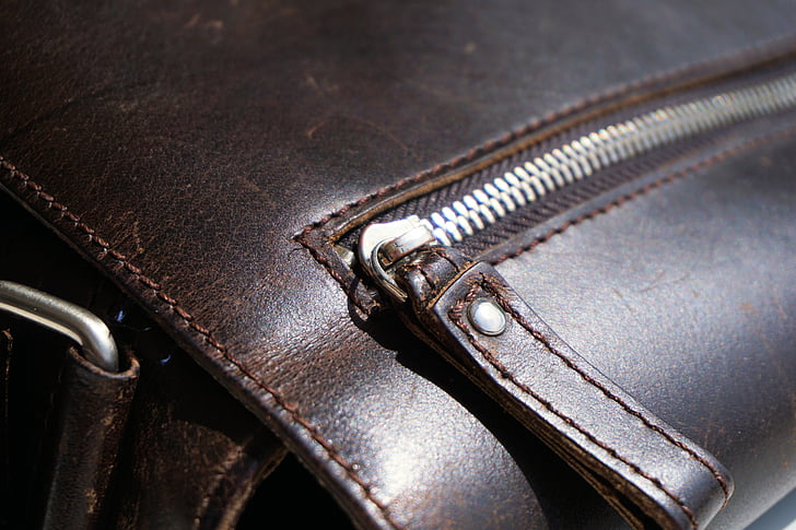 zip, bag, leather, leather case, briefcase, closure, close