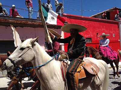 Meksika, Jātnieks, Meksikas karogs, dizains, zirga mugurā, fllag, banner