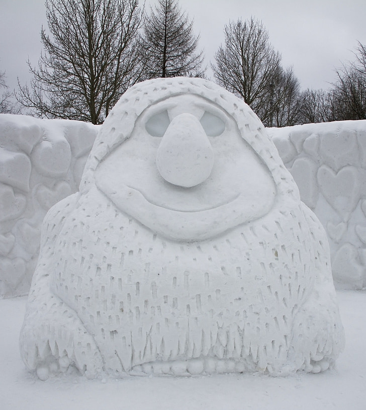Troll, sníh, Giant, sněhová stěna, zasněžené, Zimní