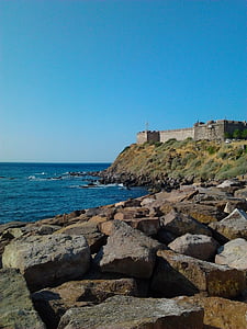 Marine, kustnära, Cliff, Babakale, havet, fort, slott