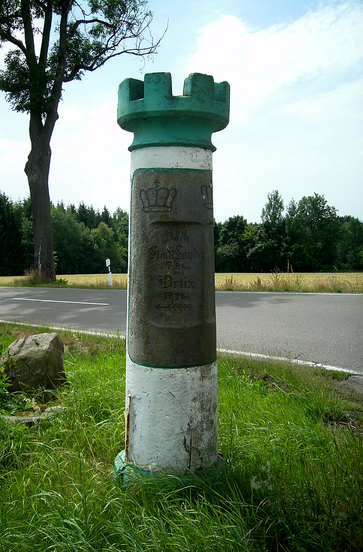 colonne de distance, direction sage, Annuaire, panneaux de signalisation, Couronne kurschsäschsiche, emplacement spécifié, entferungsangabe