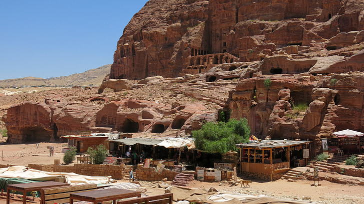café, Petra, Jordanie, antique, Arabian, traditionnel, bédouin