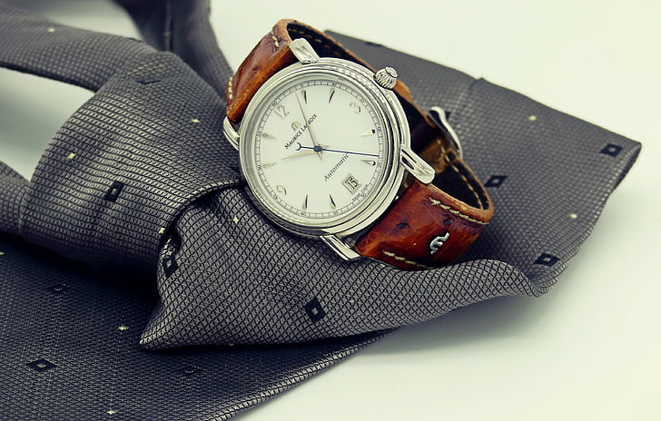 montre-bracelet, horloge, cravate, Mens, homme, accessoire pour hommes, cravate de cou