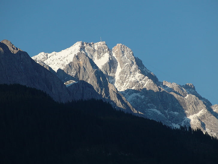 Zugspitze, montagne, chaîne de montagnes, vue à distance, alpin, alpinisme, Bavière